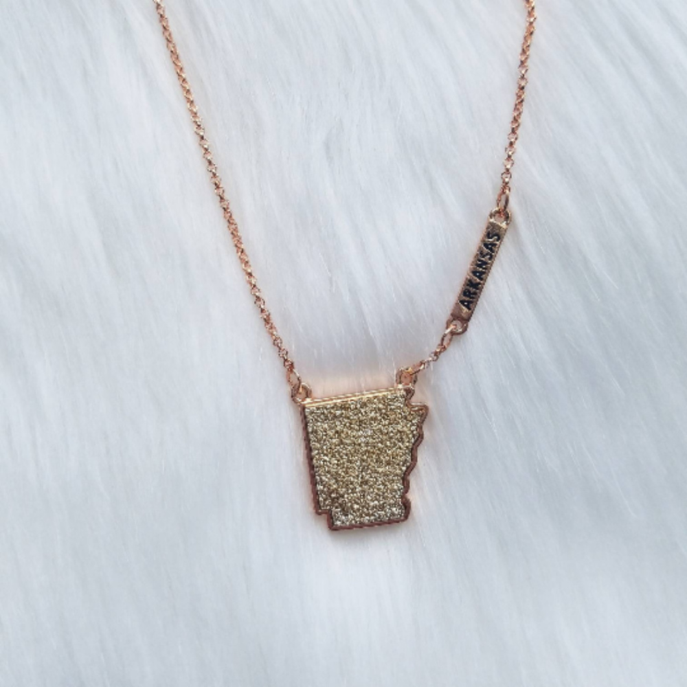 Rose Gold Arkansas Druzy Necklace